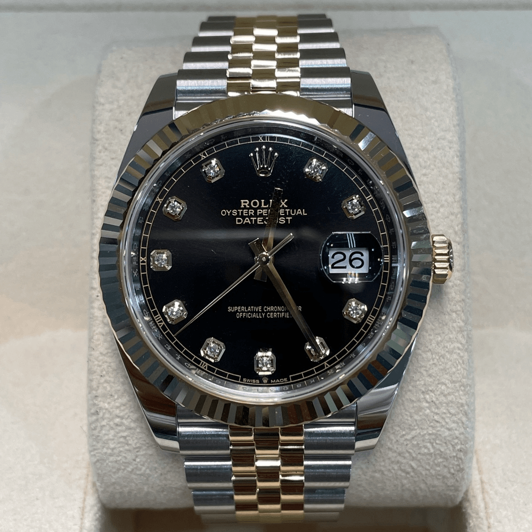全新未使用 Rolex/劳力士 7月未使用 日志m126333-0006 黑盘钻刻
