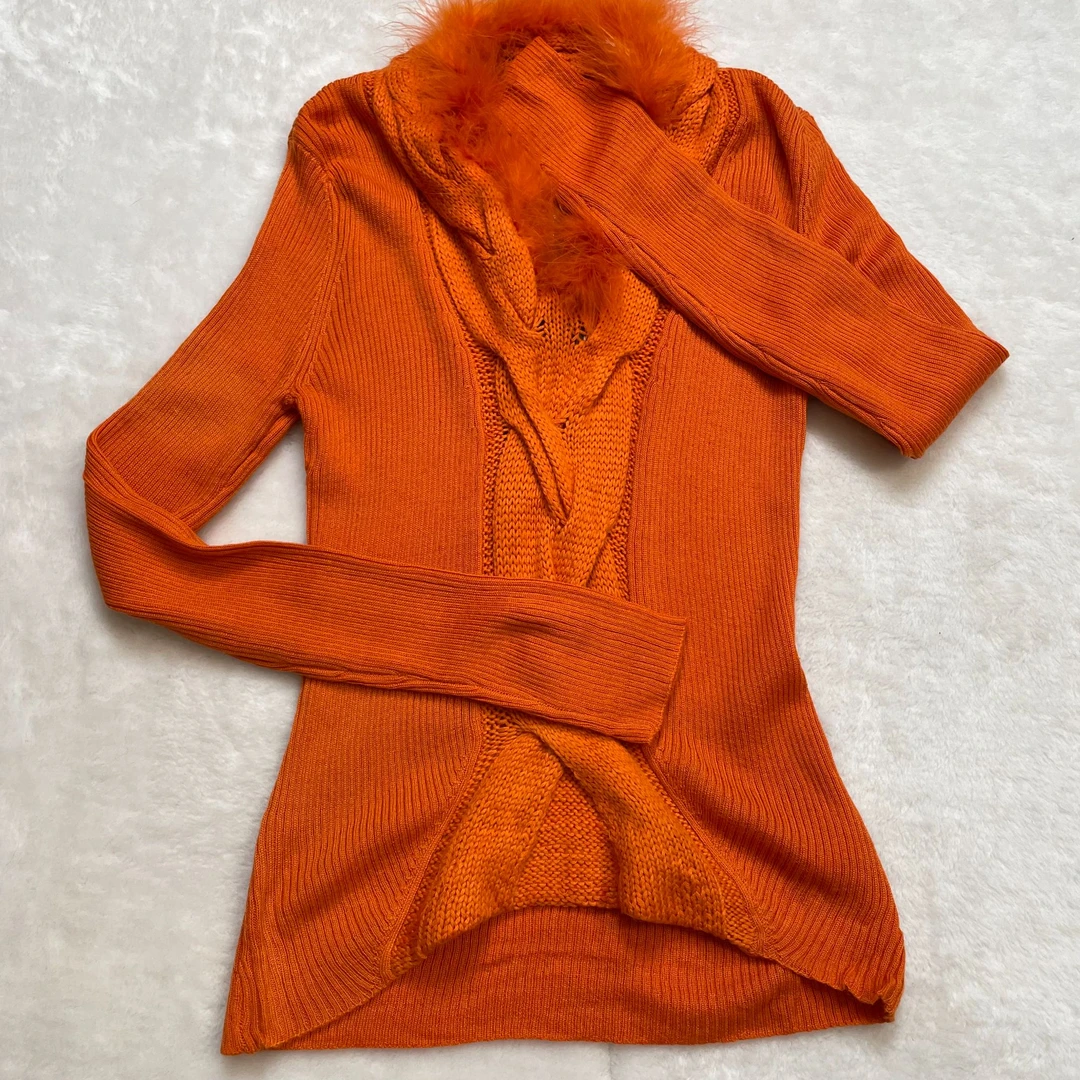 (MY)282长袖时尚休闲百搭女士橙红色秋冬均码040829