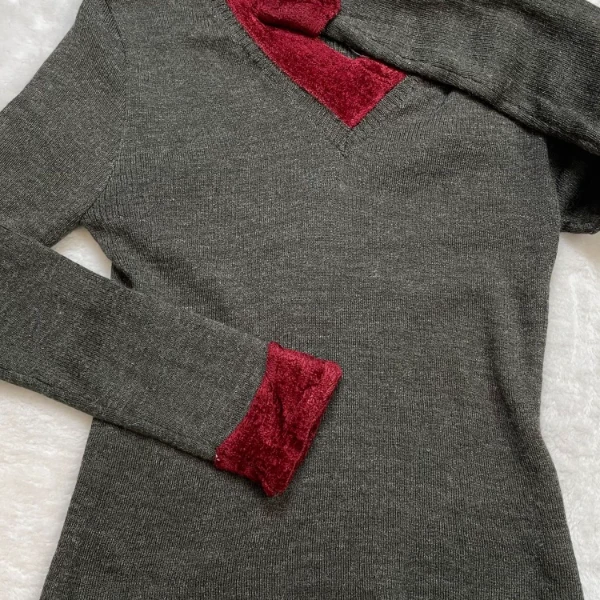 (MY)372长袖时尚百搭夏季半袖镂空羊绒毛衫12043