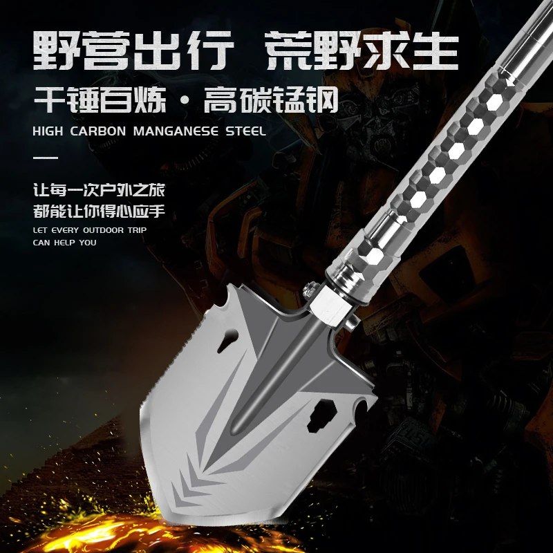 户外多功能铝合金工兵铲垂钓挖土铁锹车载锰钢园艺铲便携折叠防身