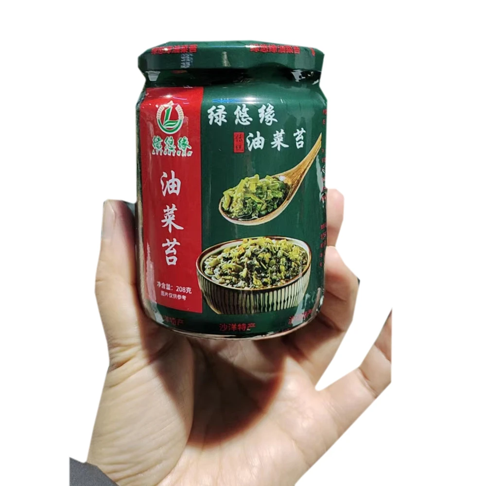 沙洋绿悠缘油菜苔酱腌菜208g