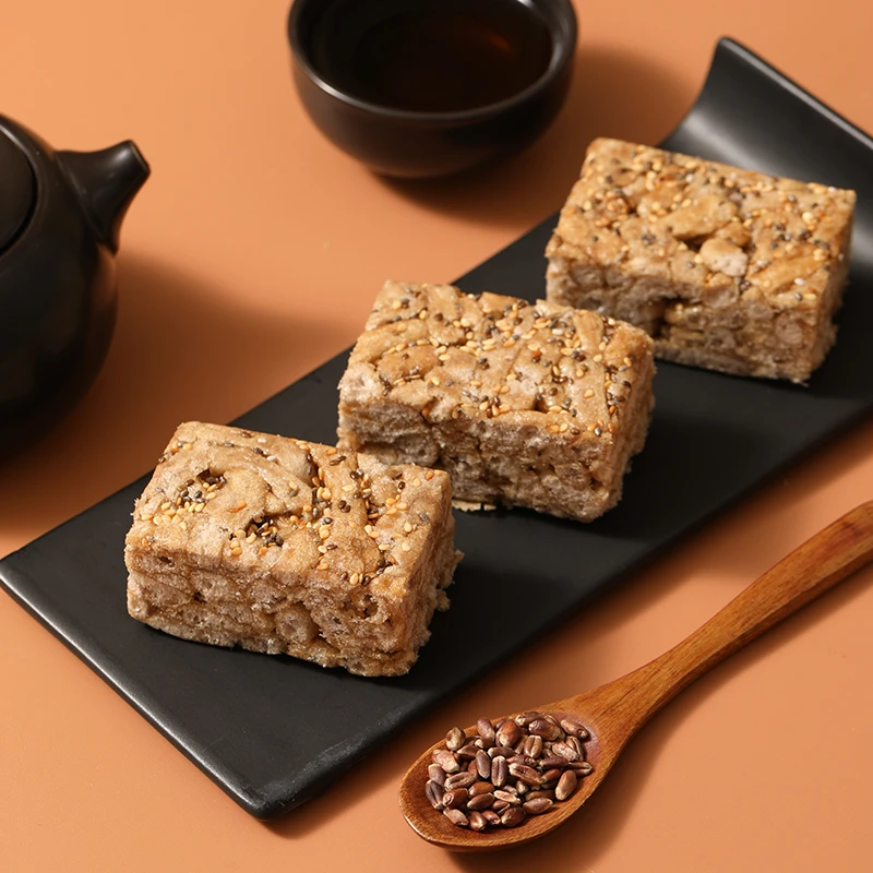 【无蔗糖】黑麦沙琪玛奇亚籽芝麻女生粗粮饱腹休闲追剧解馋小零食