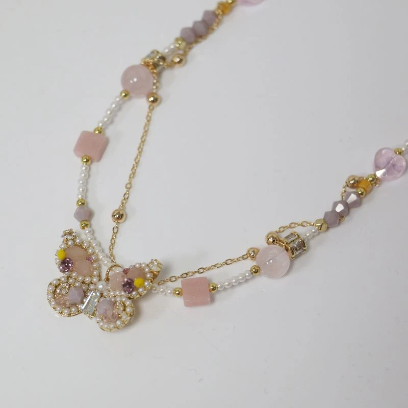 Misscircle Made 铜合金项链 双层蝴蝶项链女锁骨链超仙0863