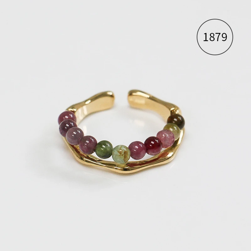 Misscircle Made 铜合金戒指 彩色双层戒指甜美开口简约时尚1879