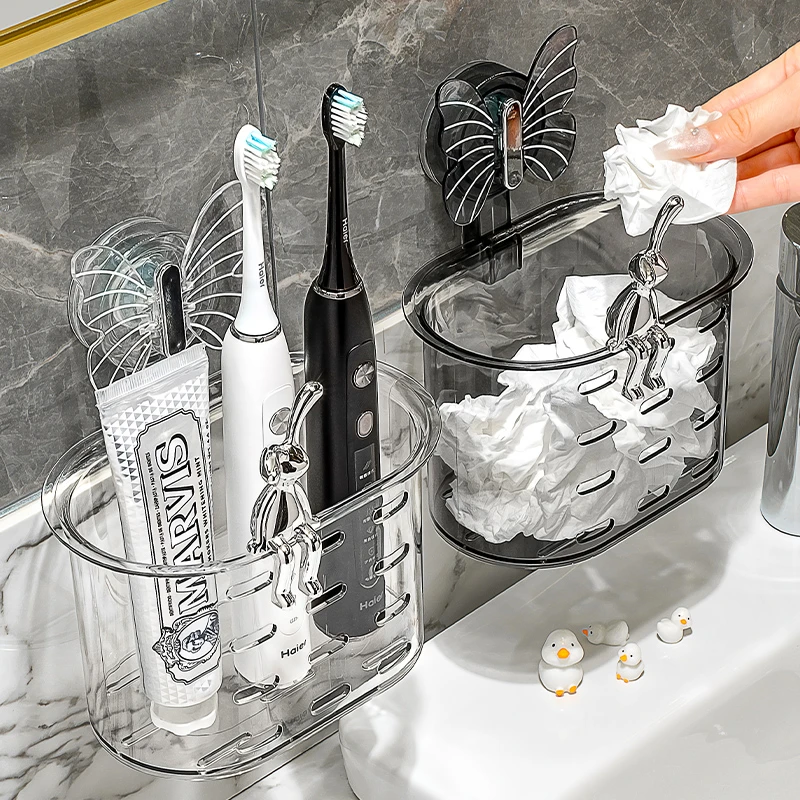 吸盘废弃二次洗脸巾收纳盒壁挂卫生间家用洗漱台浴室擦脸巾沥水架