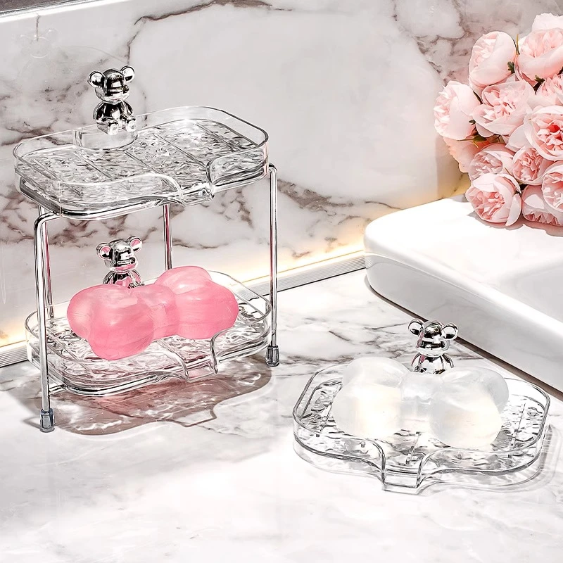 肥皂盒壁挂式香皂置物架家用高档洗手卫生间墙免打孔双层排水沥水