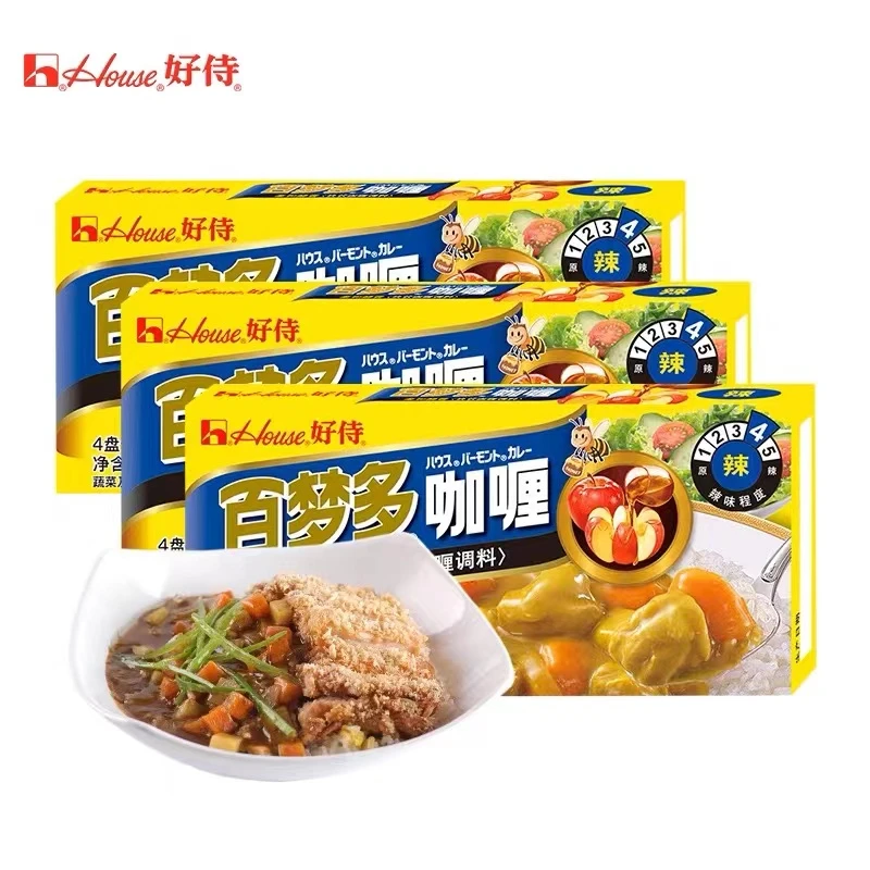 [3盒]好侍百梦多咖喱4号辣味咖喱牛肉鸡肉拌饭料理嘎哩料鱼蛋100g