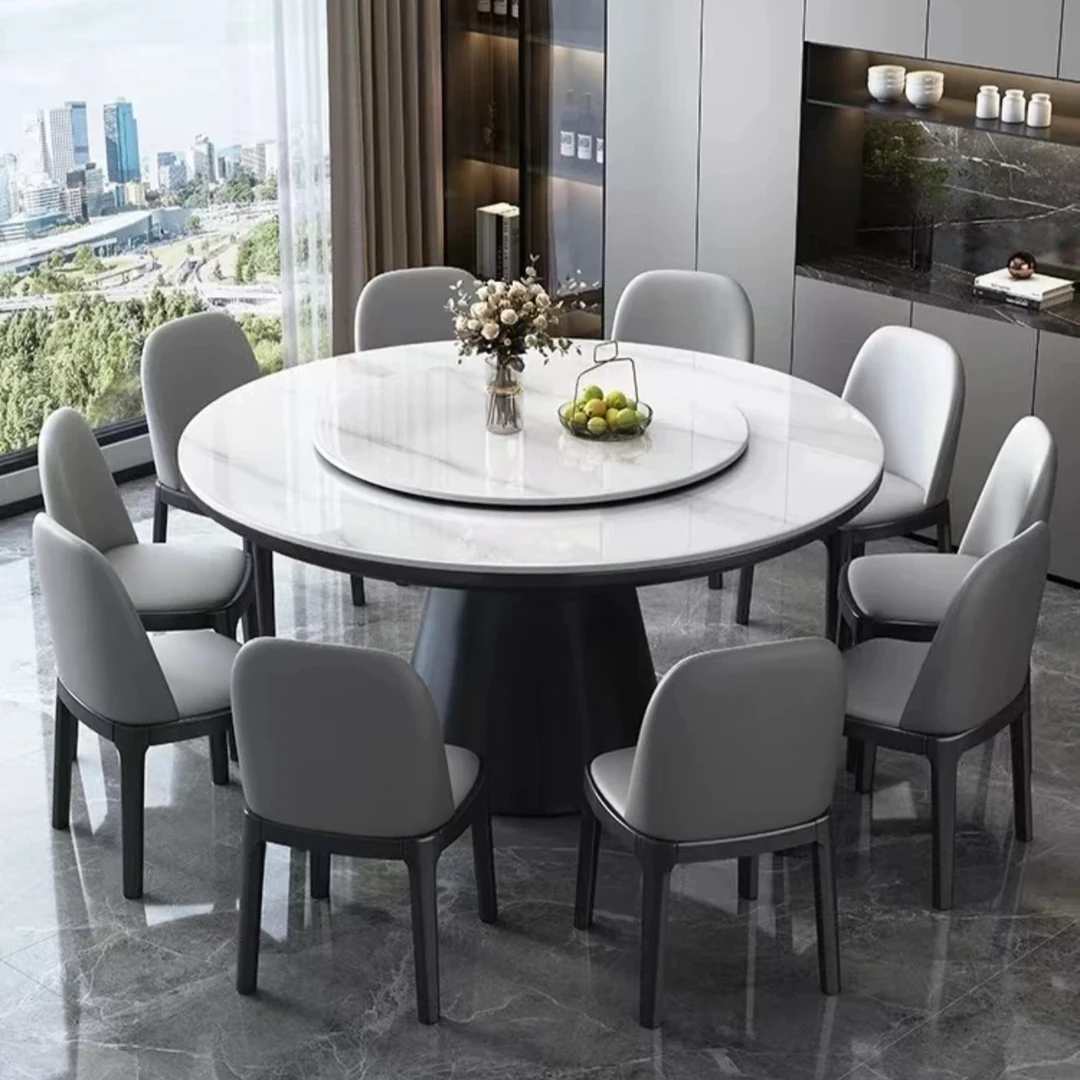 实木圆桌简约餐桌轻奢家用餐厅圆形吃饭桌适合大小户型松弛感饭桌