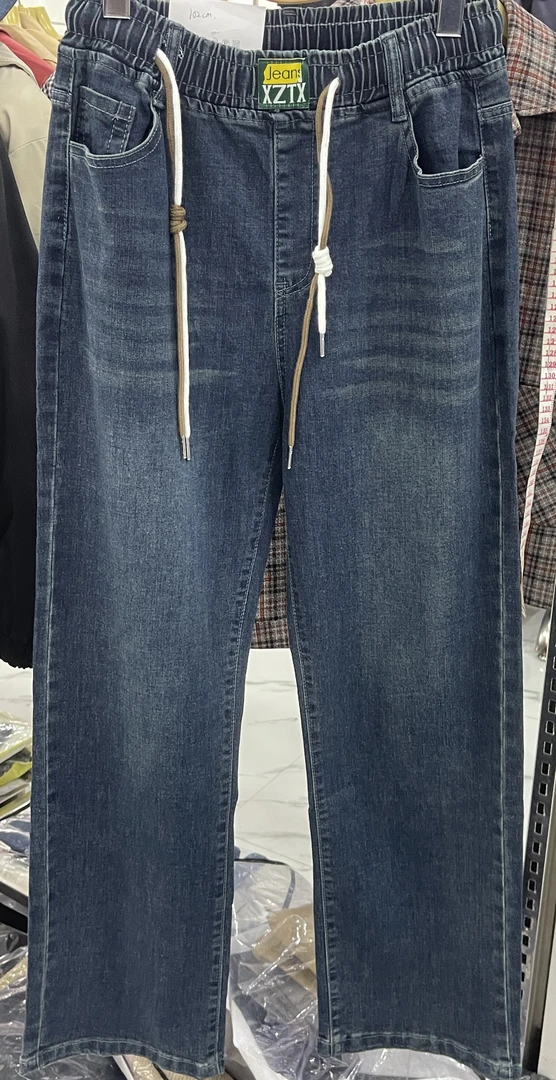 女款阔腿裤 简约通勤 时尚 蓝色 好看百搭 长裤 绑绳