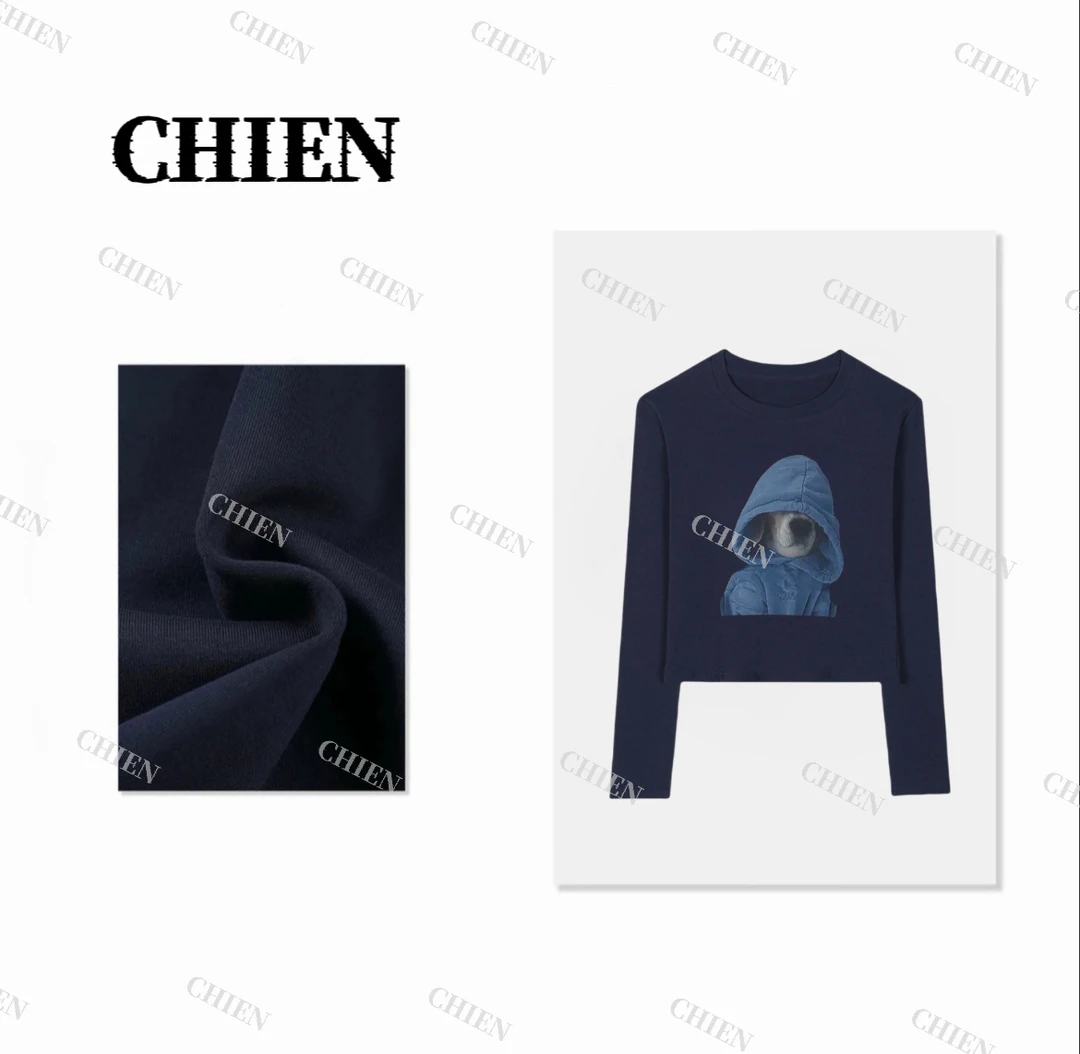 【酷小狗】圆领长袖T恤女上衣狗博士卡通时尚百搭T恤打底衫