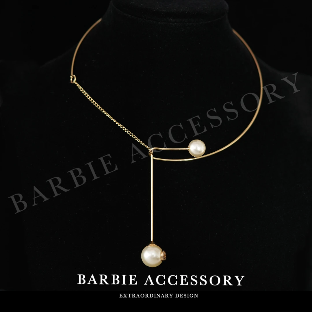 铜合金合成锆石项链 【灵珠光链】法式既视设计款高级感绝美项链