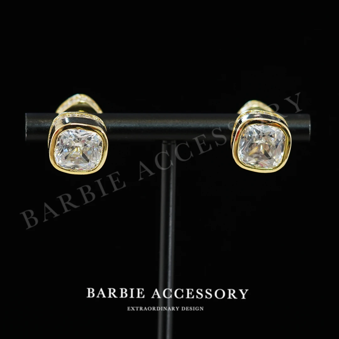 铜合金合成锆石耳饰 【孤星镜】法式既视感设计款高级感绝美耳环