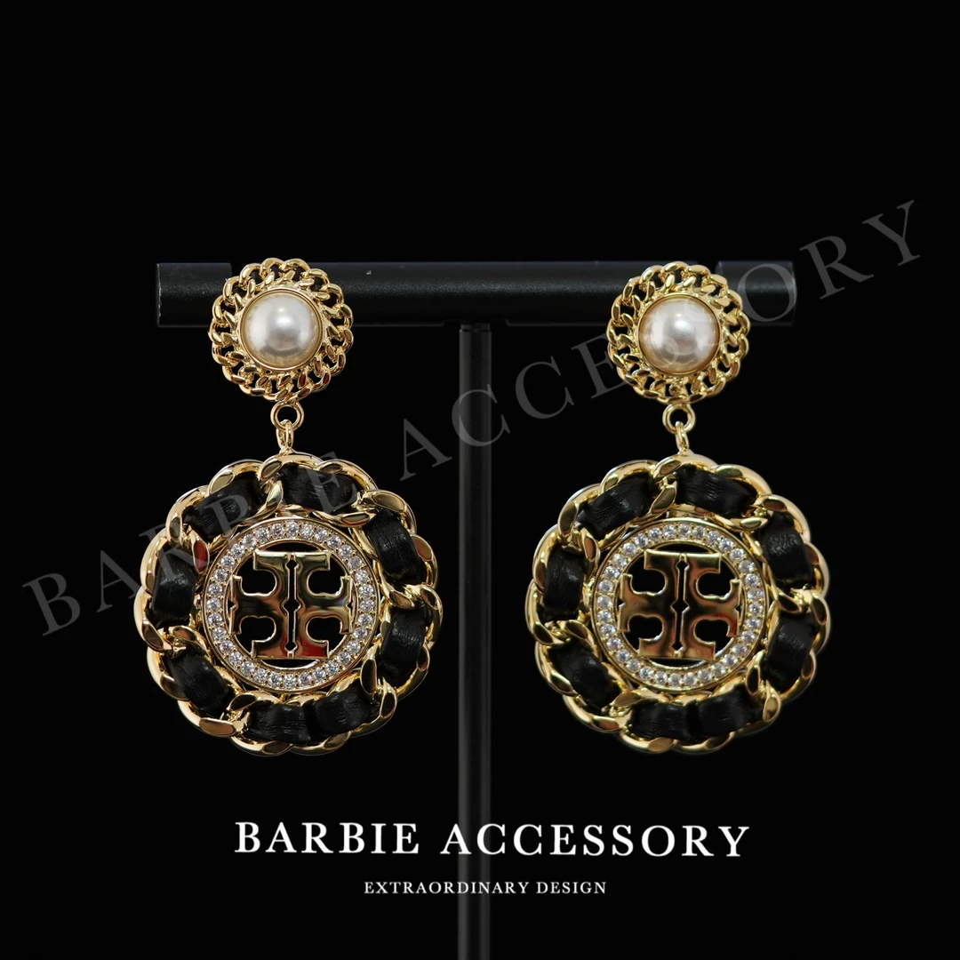 铜合金合成锆石耳饰 【黑谜金魄】法式中古轻奢设计款高级感耳环