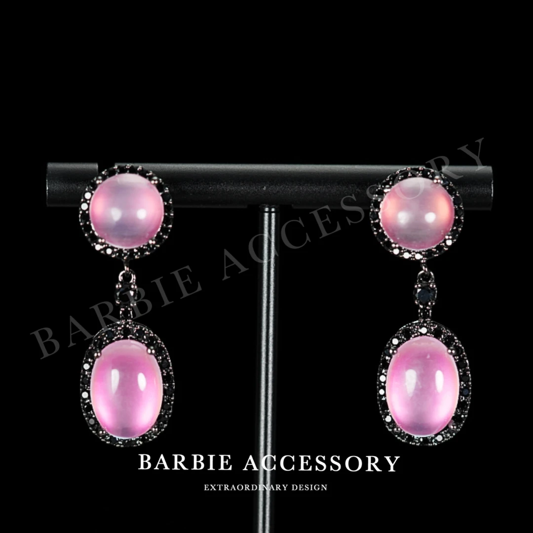 铜合金合成锆石耳饰 【双韵之美】法式中古轻奢设计款高级感耳钉