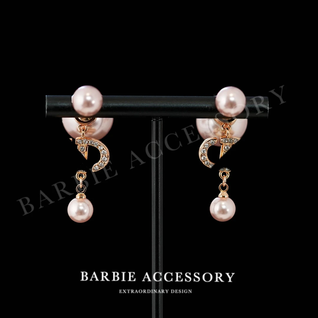 铜合金仿珍珠耳饰 【粉觅珠影】法式中古轻奢设计款高级感耳环