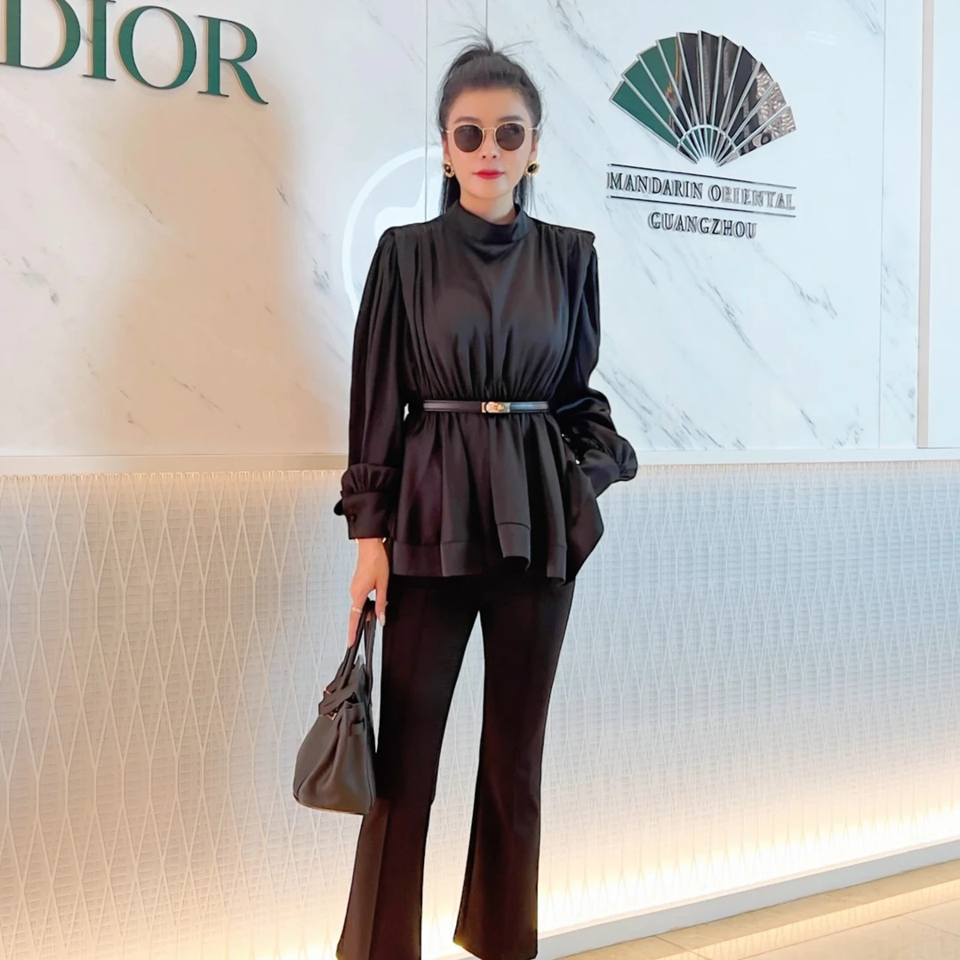 【庄喜儿Original】2023秋季新款抽褶设计感时尚洋气上衣 ZXE696