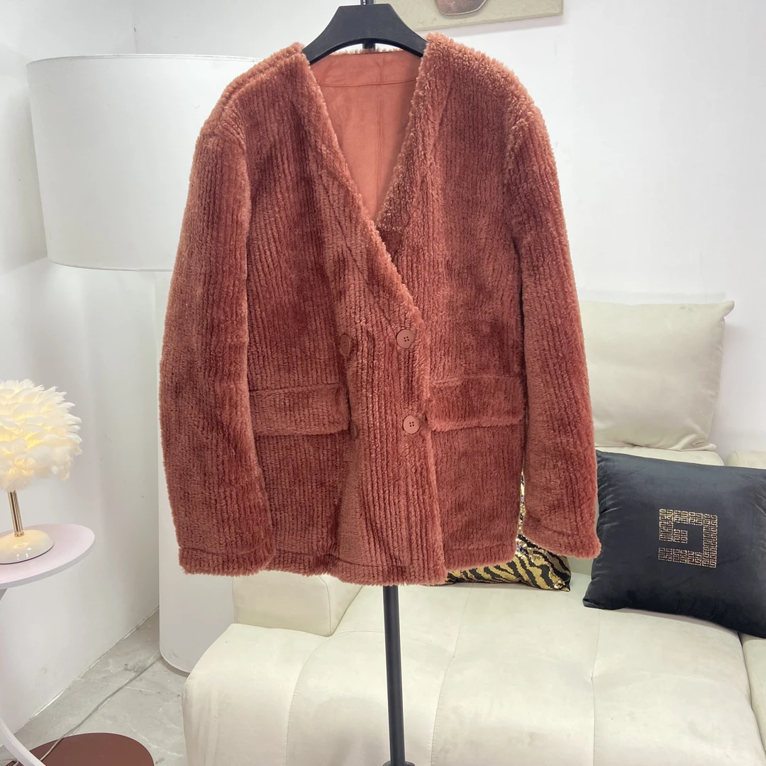 【庄喜儿Original】棕红色两粒扣大口袋休闲外套女ZXE2632