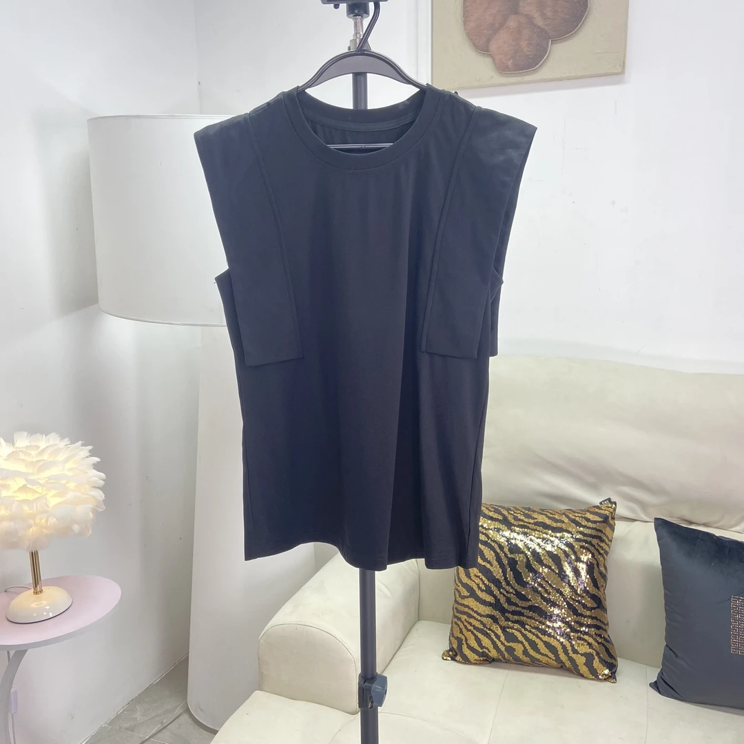 【庄喜儿Original】黑色时尚百搭休闲无袖夏季上衣女ZXE2612