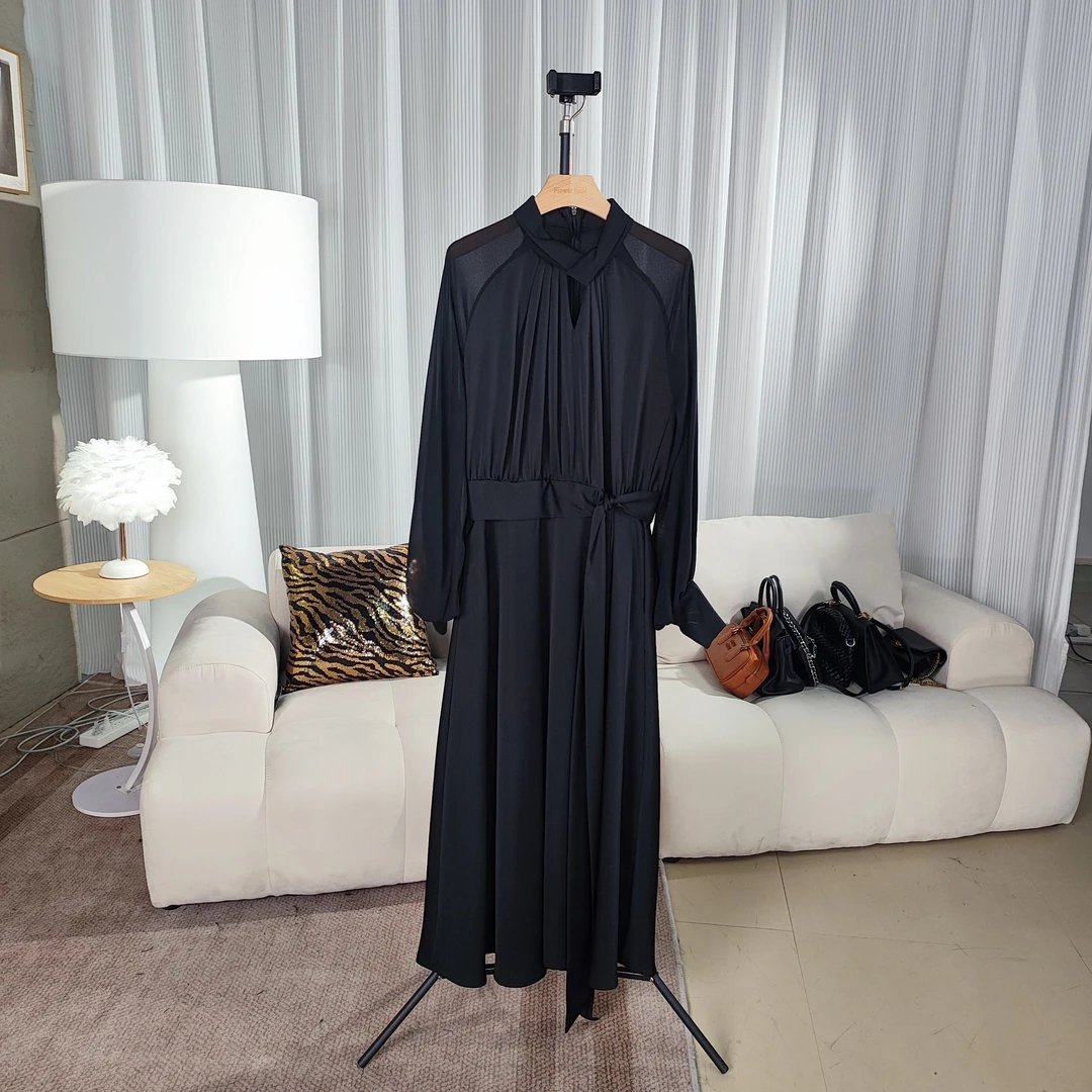 【庄喜儿Original】轻奢气质绿色优雅通勤连衣裙女ZXE146