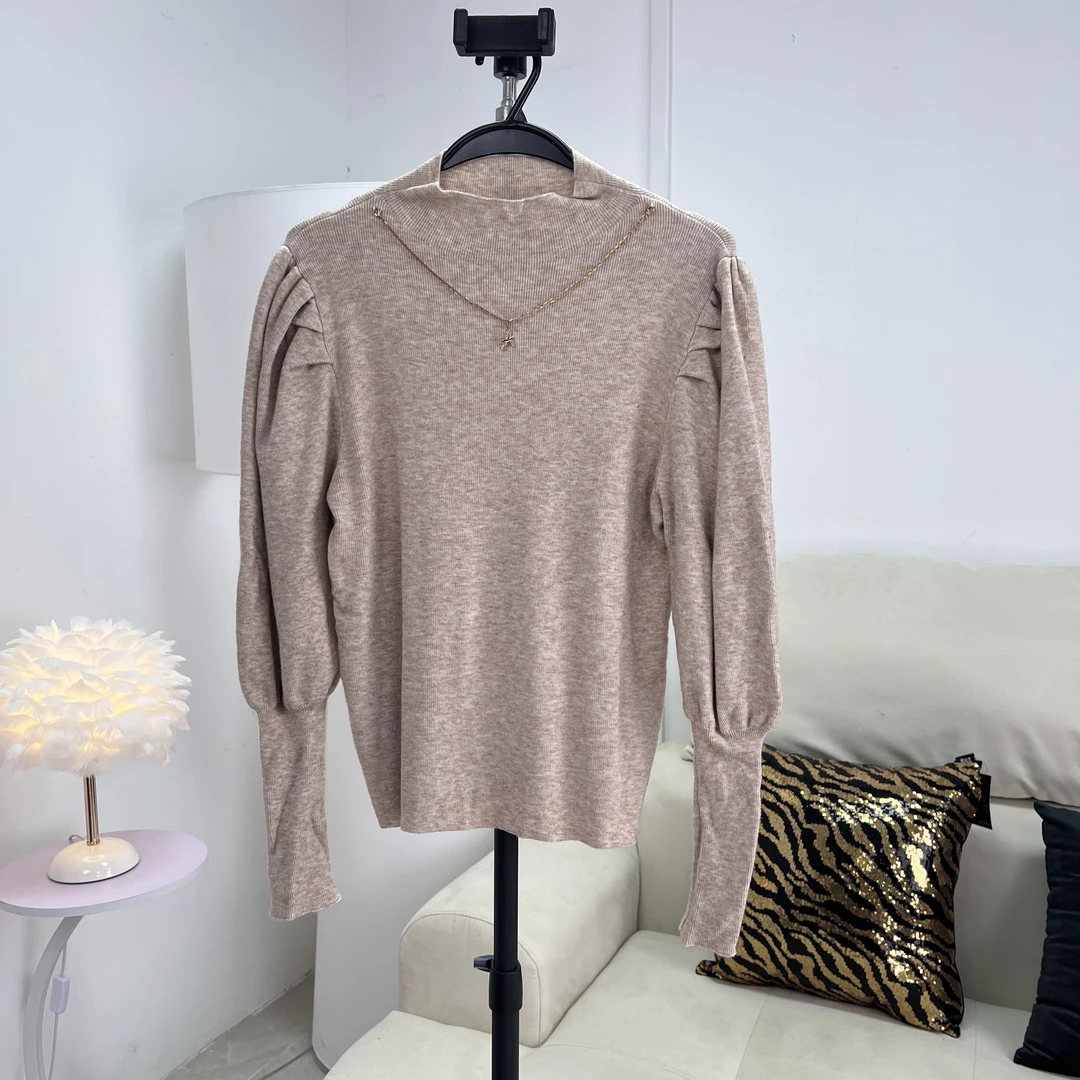 【庄喜儿Original】半高领时尚百搭打底灯笼袖毛衣女ZXE2539