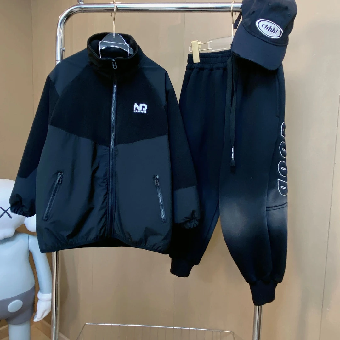 【嘟妈童装】2023冬季新款男童加厚拼接外套中大童冬装外衣6272#