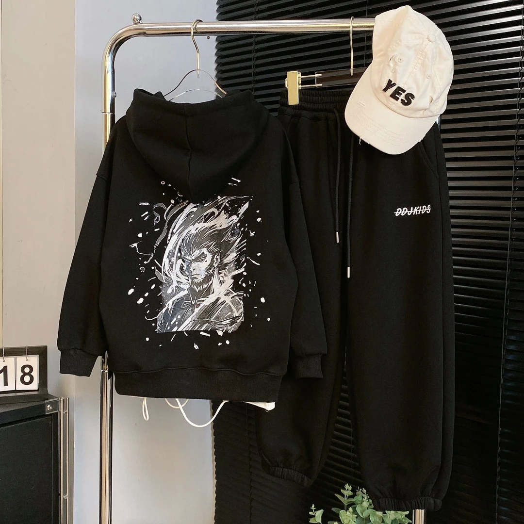 【嘟妈童装】儿童2024秋季连帽卫衣+裤子二件套套装3968