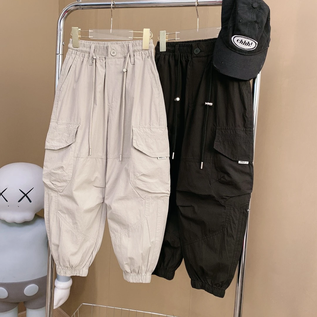 【嘟妈童装】夏款儿童休闲裤子中大童薄款长裤男童工装裤8267