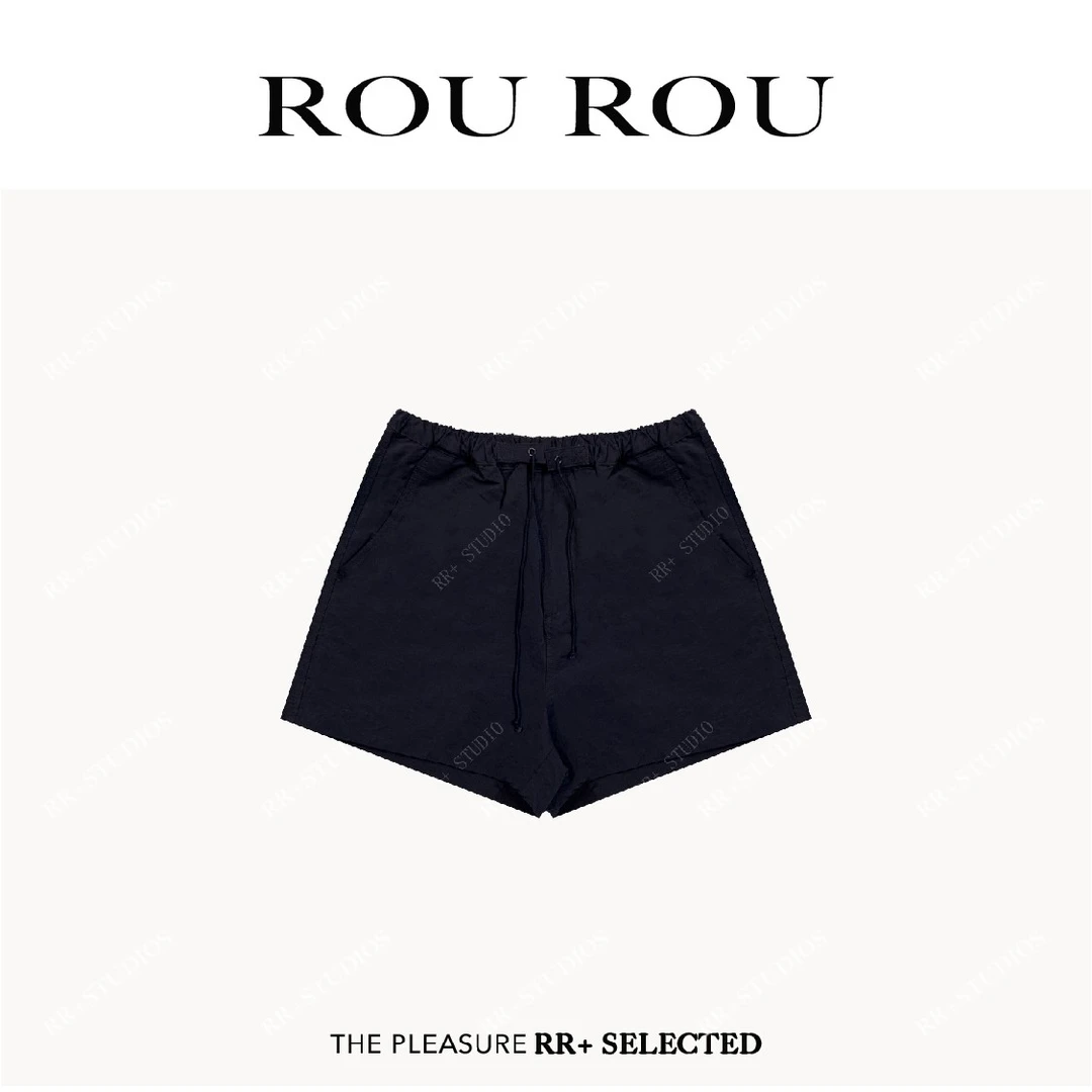 17326简约纯色抽绳松紧腰短裤女ins时尚百搭休闲阔腿