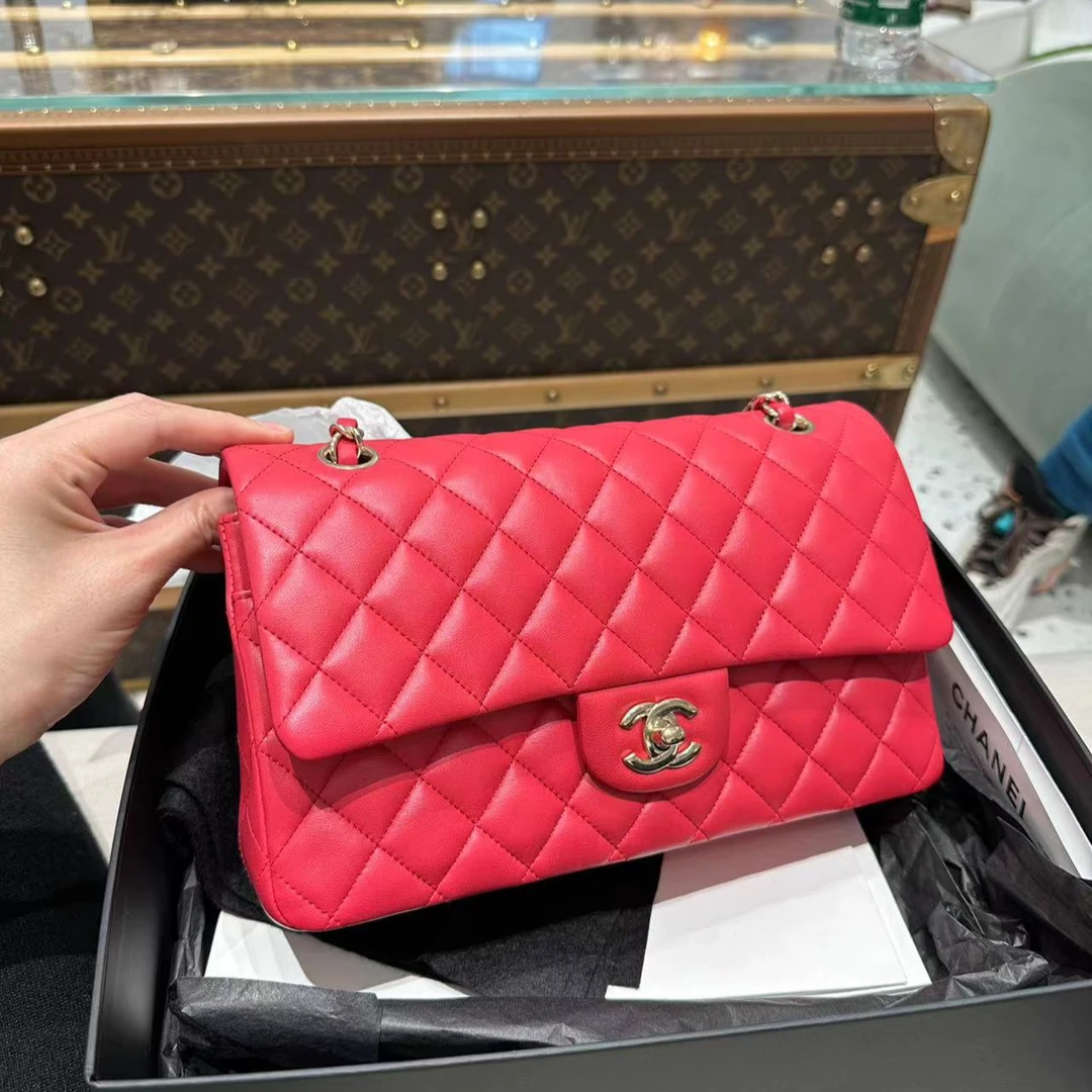 99新 Chanel/香奈儿 0269/cf/中号/羊皮/尺寸25.5cm/双盖/22开