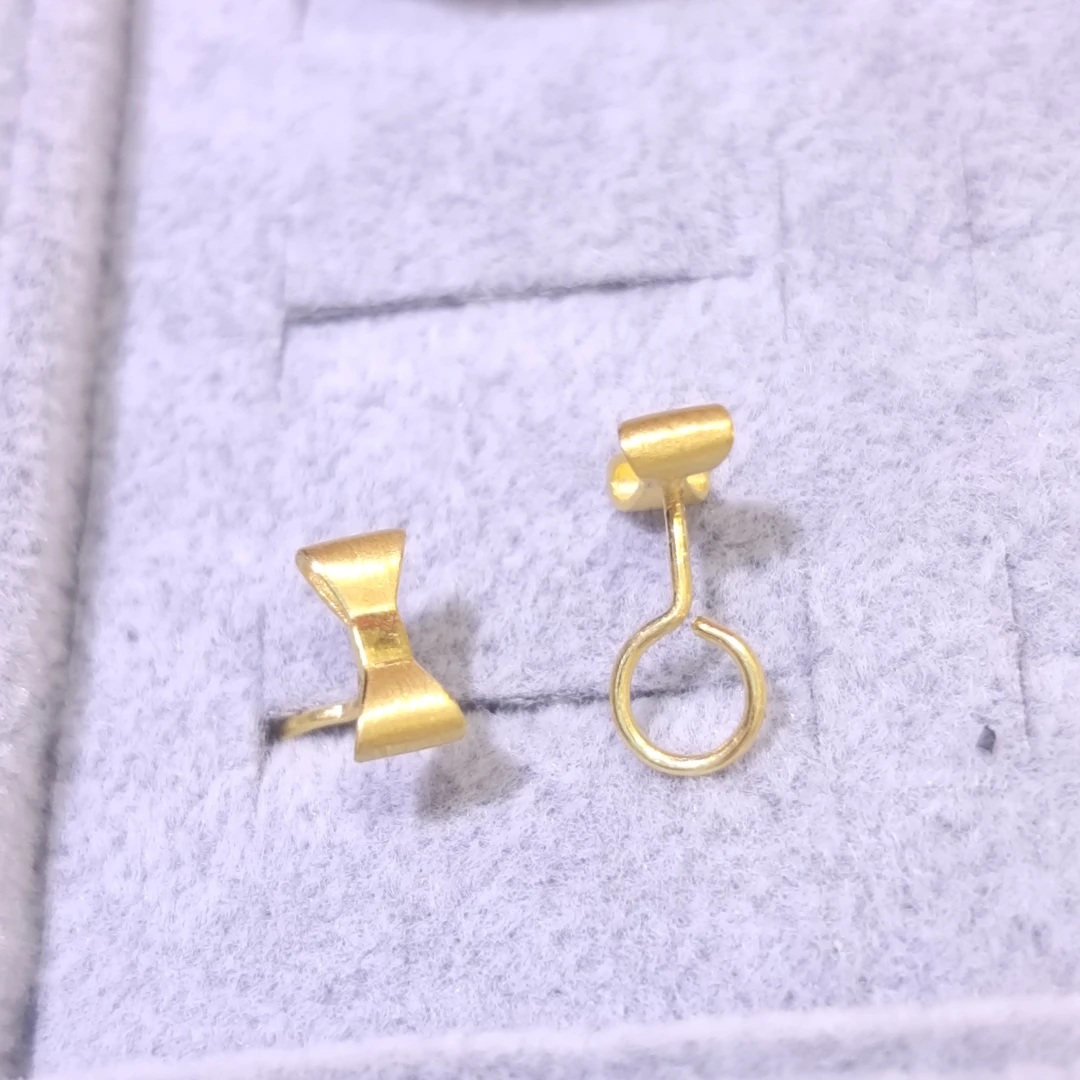 【周老板】足金5G蝴蝶结耳钉
