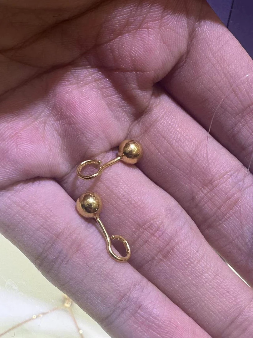 【周老板】足金圆珠耳钉