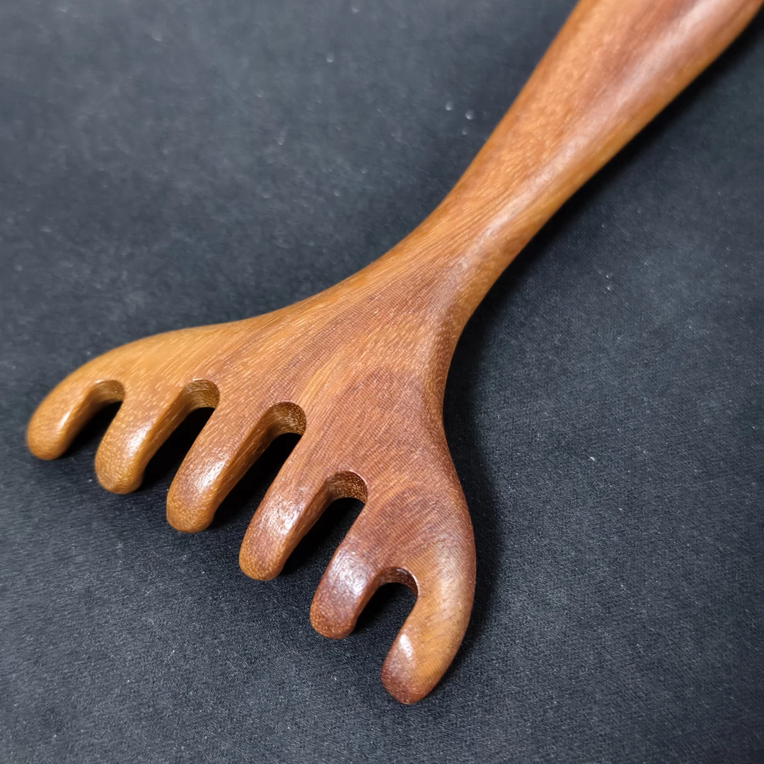 真檀木梳子经络梳按摩梳子鹿角六爪(长款)