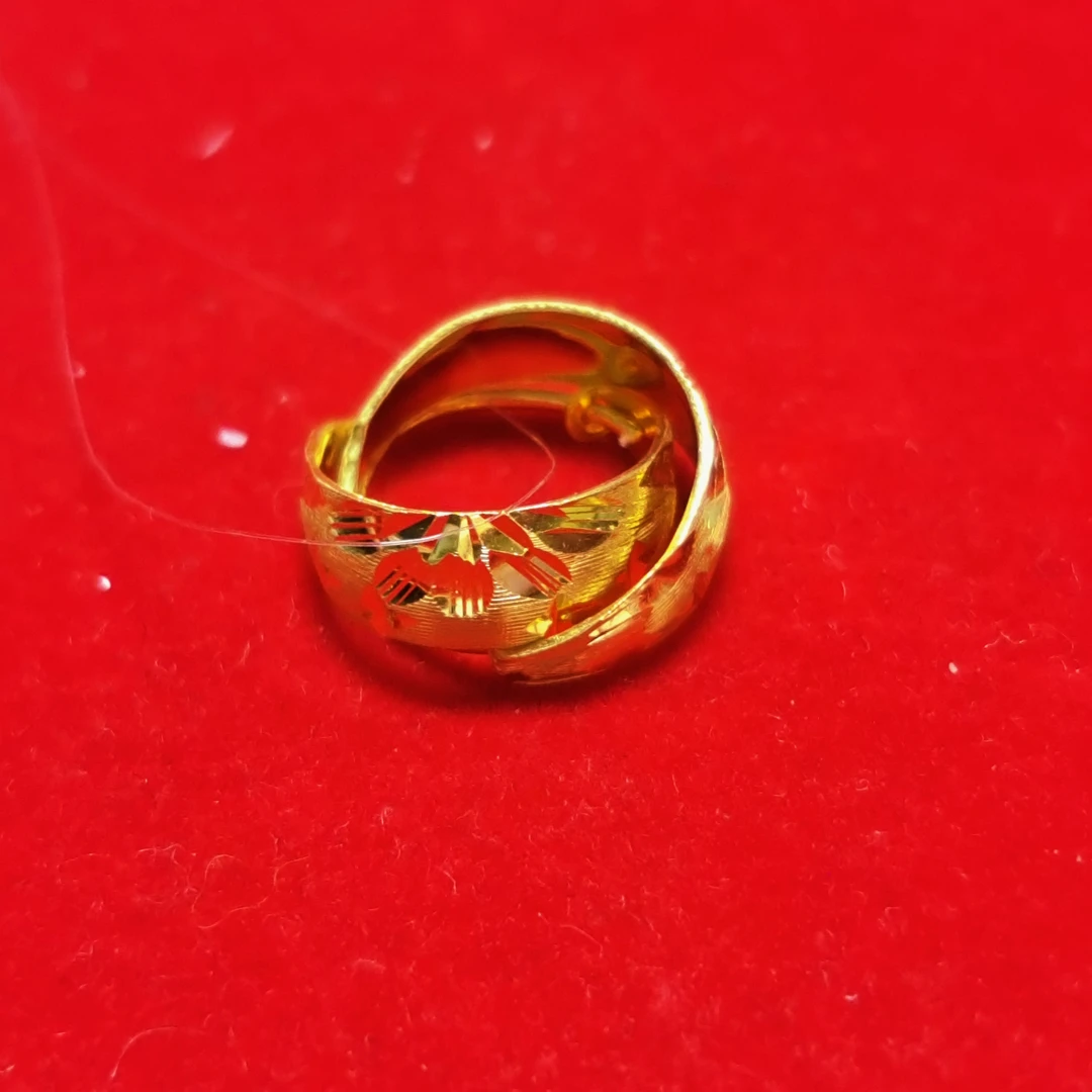 【周老板】足金劈花花草耳环