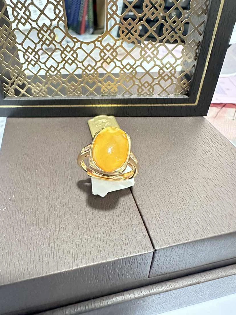 【周老板】“锦惜”蜜蜡戒指S925镶嵌