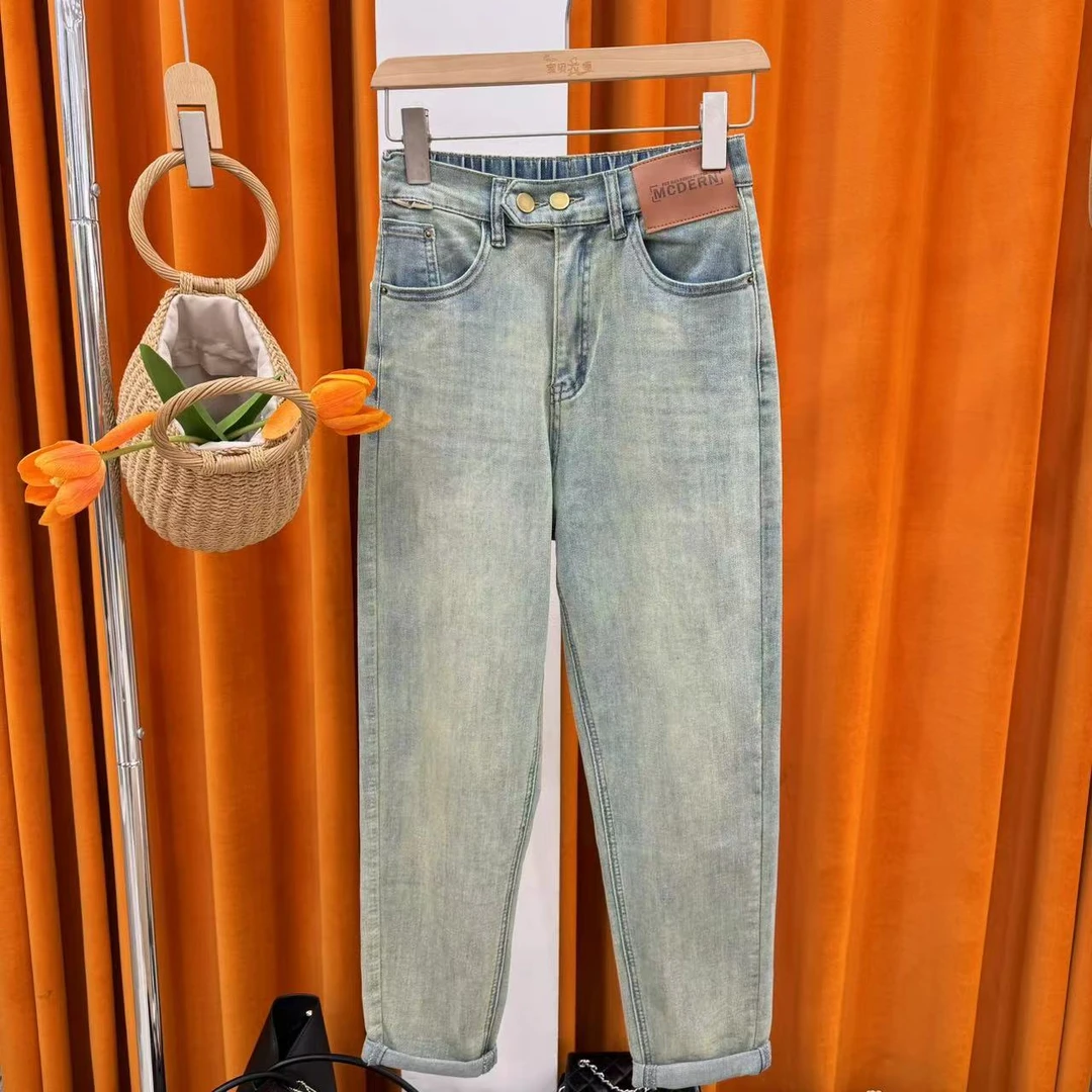 【宝贝家】86529DW弹力牛仔萝卜裤