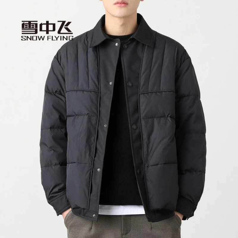 雪中飞绒服轻薄羽绒服男士潮流帅气2023秋冬季新款保暖休闲百搭