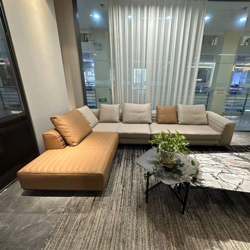 意式极简罗杰真皮沙发现代轻奢大户型客厅进口牛皮纳帕真皮ROGER