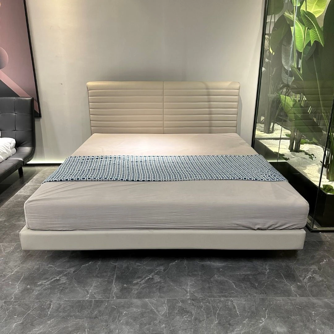 baxter床意式极简床头层真皮罗杰床主卧1.8米大床新款双人结婚床