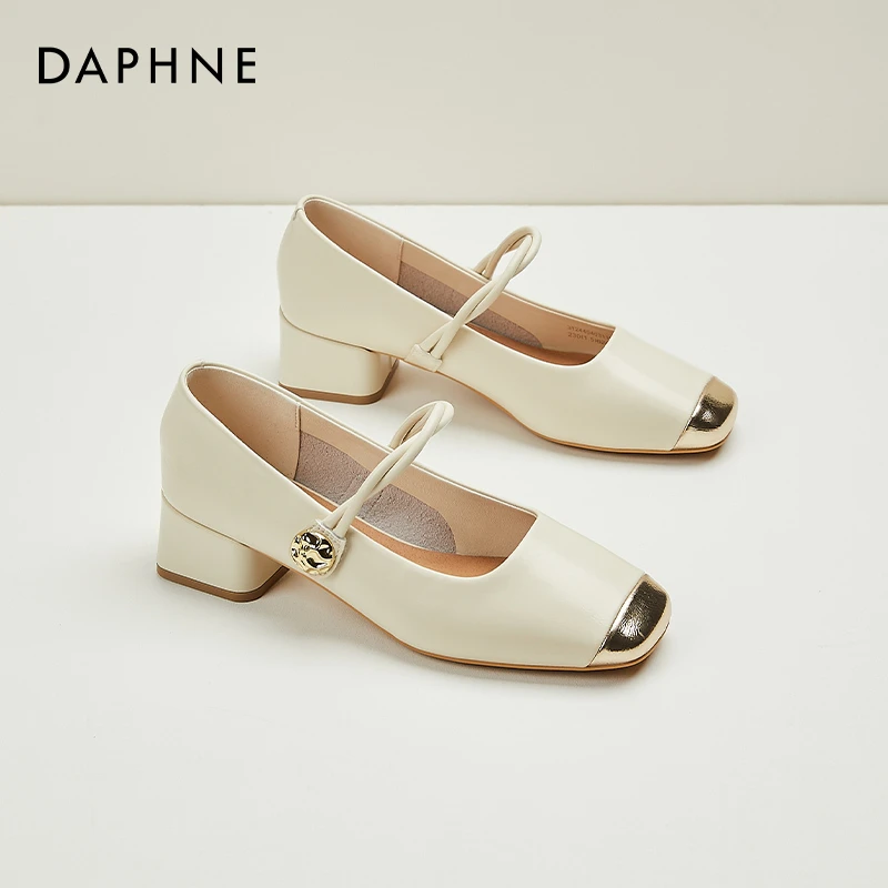 达芙妮法式玛丽珍小皮鞋女2025春季新款温柔风小皮鞋浅口气质单鞋