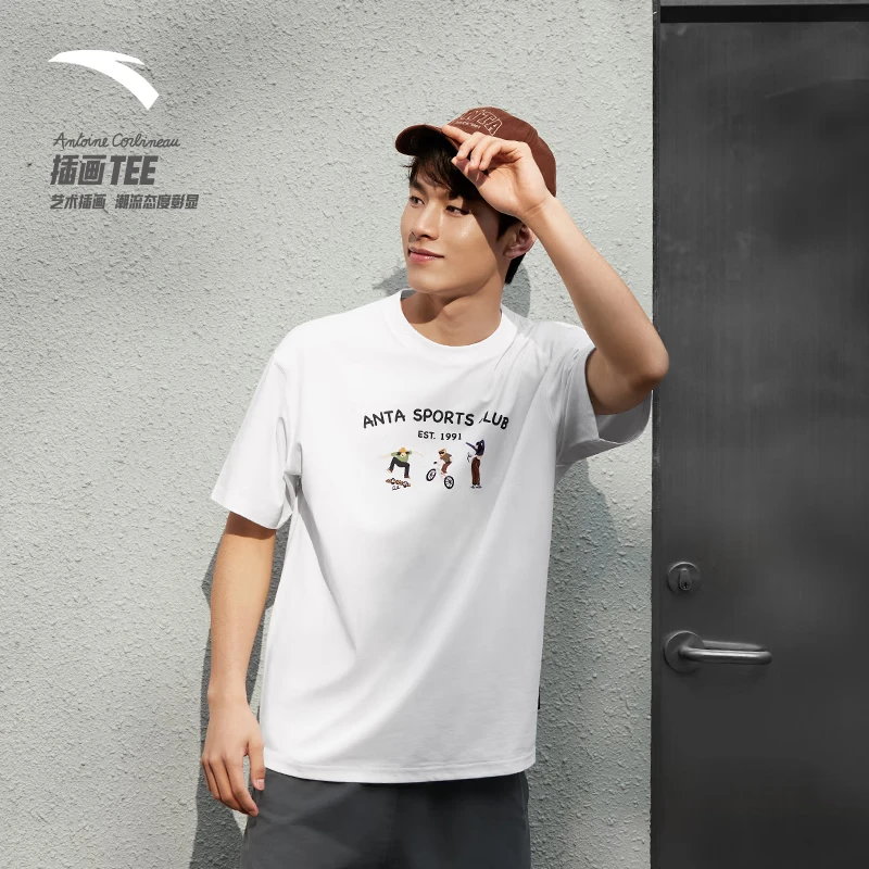 安踏插画联名丨短袖男女同款夏季宽松透气凉感t恤上衣172438140
