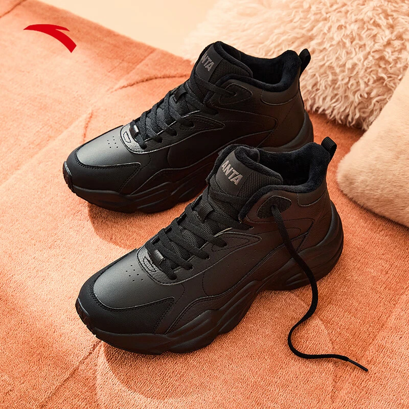 安踏 行星丨加绒保暖高帮革面棉鞋女冬季新款厚底休闲鞋122448956