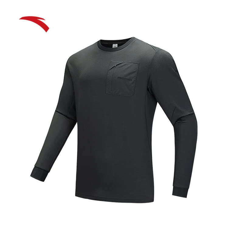 安踏（ANTA）户外露营长T丨男弹力加绒长袖针织衫城市轻户外长