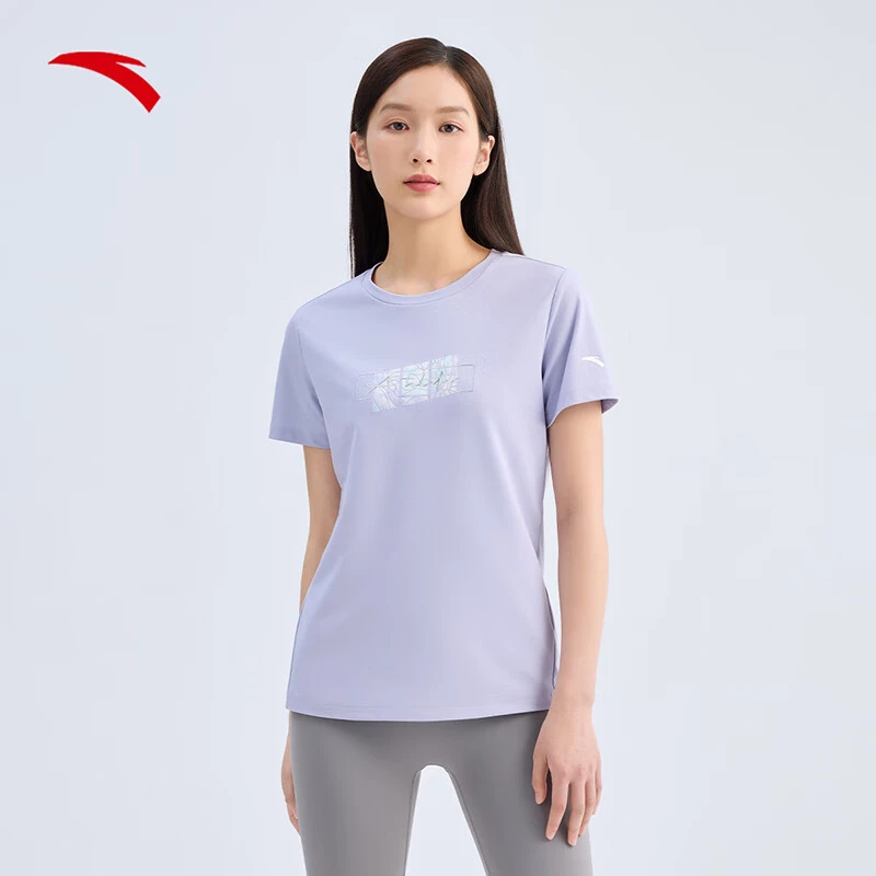 安踏吸湿透气短袖t恤女夏季跑步高能感七夕礼物运动上衣162427120