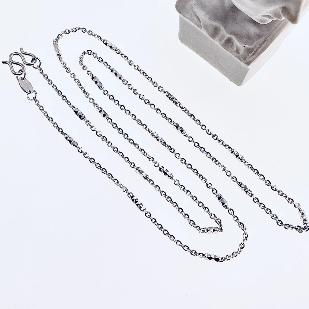 铂金Pt950闪O竹节项链 经典闪亮时尚百搭款