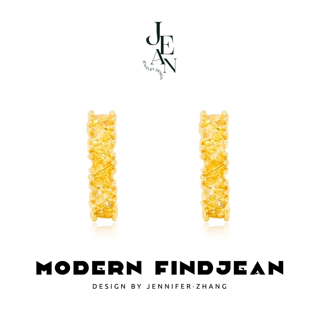 铜合金耳饰 8929【小金山耳圈】流水生金｜新中式优雅气质小众设计感