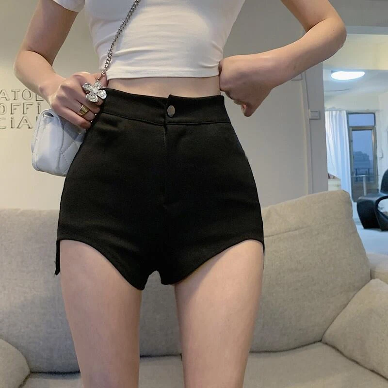 jazz爵士跳舞短裤女高腰热裤夏季lisa同款紧身A字裤显瘦包臀裤子