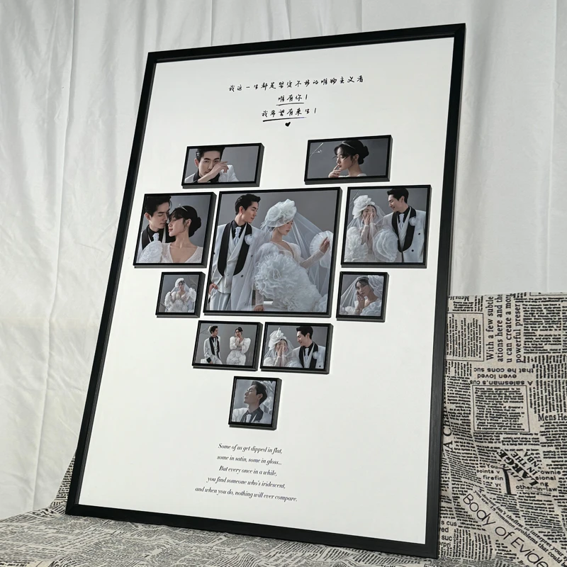 婚纱照相框挂墙定制宫格照片墙相框洗照片打印结婚照纪念床头客厅