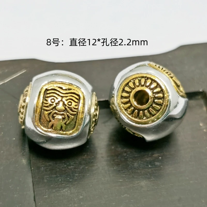铜合金吊坠 手工饰品配件合金双色隔珠顶珠腰珠扎基拉姆