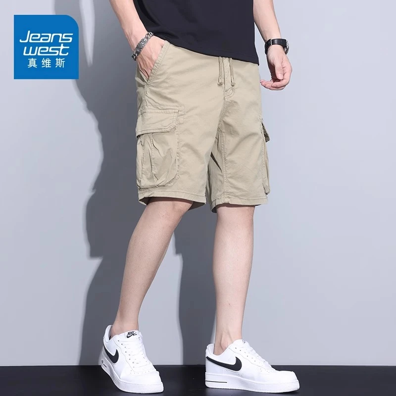 真维斯2025新款工装短裤男士夏季宽松直筒中裤美式潮流休闲五分裤