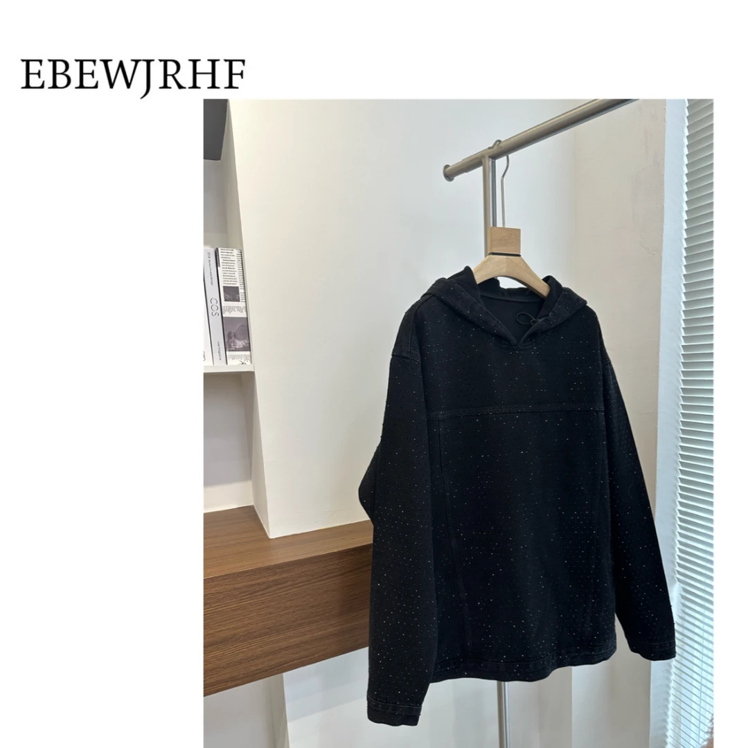 EBEWJRHF设计师款星光点缀带帽牛仔套头卫衣660070